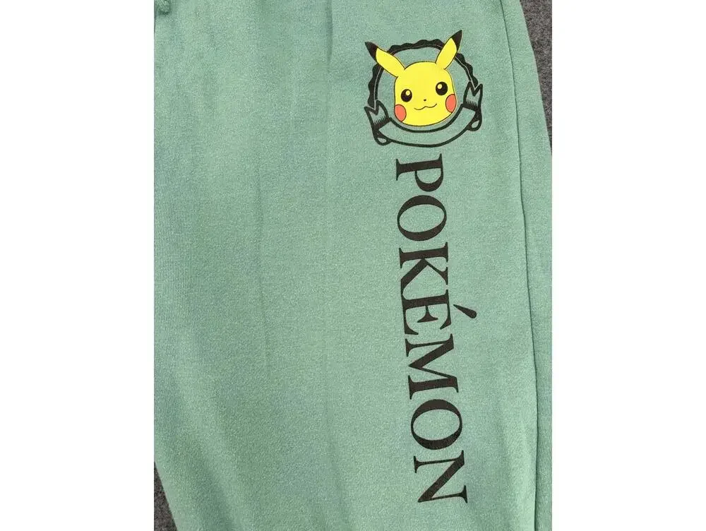 Pokémon Relaxed Fit Jogger Sweatpants 2XL Fleece Green Pikachu - Picture 2 of 7